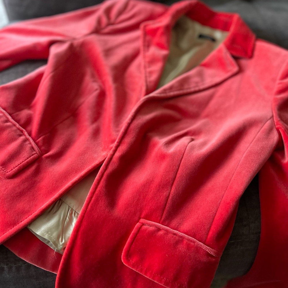 J. Crew École Velvet Blazer - Coral - Size 4/6